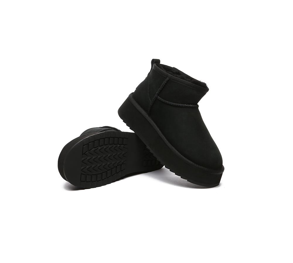 EVERAU® UGG Boots Sheepskin Wool Ankle Ultra Mini Platform - UGG EXPRESS