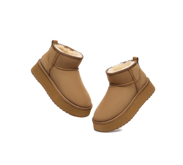 EVERAU® UGG Boots Sheepskin Wool Ankle Ultra Mini Platform - UGG EXPRESS