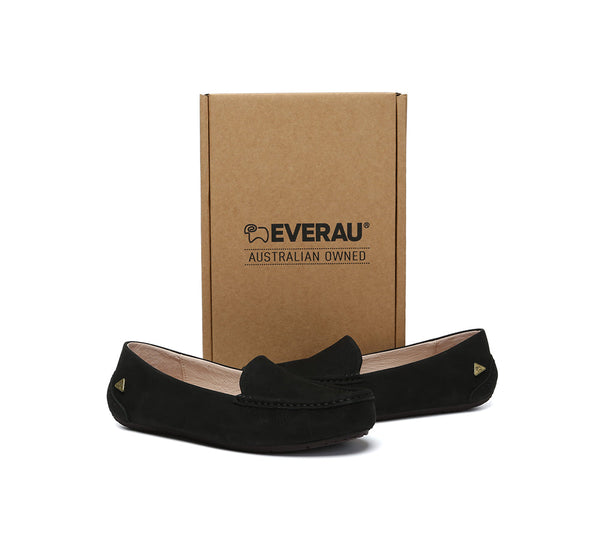 EVERAU® Women Suede Leather Moccasins Chic Soft Driving Loafers Morris EVERAU