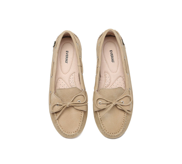 EVERAU® Women Leather Moccasin Loafers Classic Monty EVERAU