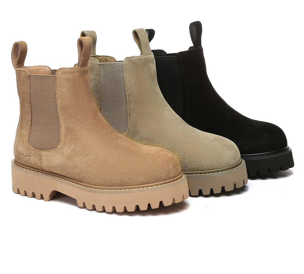 AUSTRALIAN SHEPHERD® UGG Boots Sheepskin Wool Chelsea Chunky Chana - UGG EXPRESS