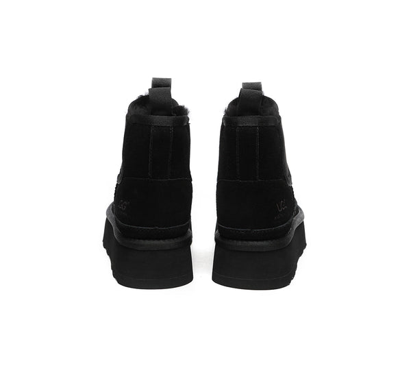 AUSTRALIAN SHEPHERD® UGG Boots Sheepskin Wool Elastic Band Platform Chelsie - UGG EXPRESS