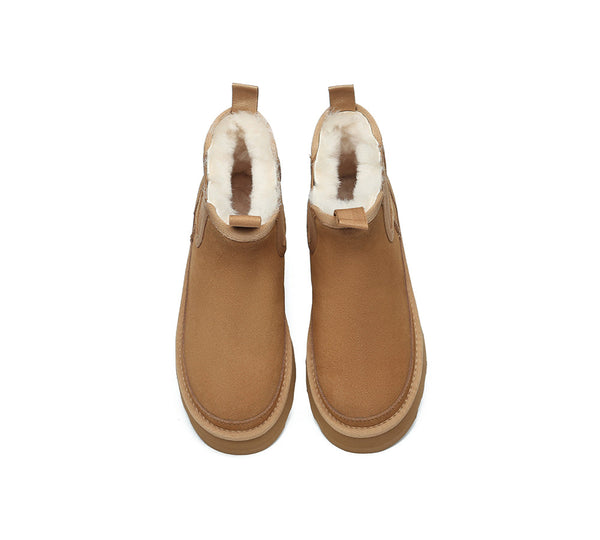 AUSTRALIAN SHEPHERD® UGG Boots Sheepskin Wool Elastic Band Platform Chelsie - UGG EXPRESS