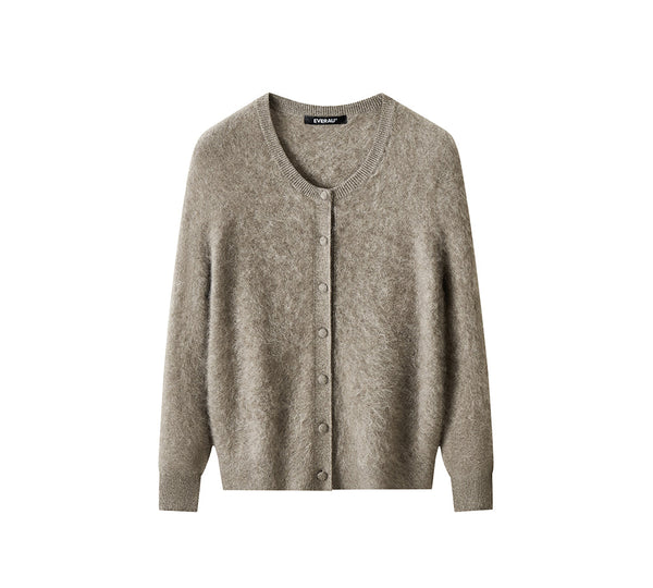 EVERAU® Yak Wool Knit Cardigan Cashmere Blend Loose Fit Morra EVERAU