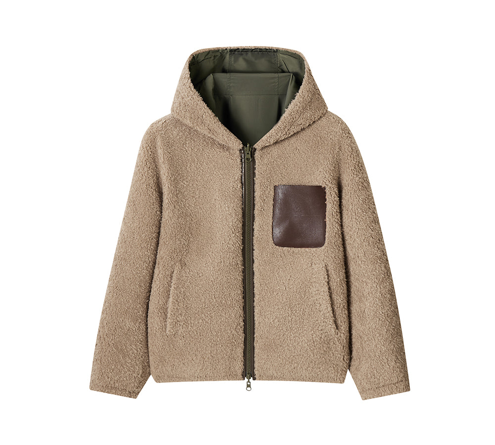 EVERAU® Wool Jacket Double-Sided Warm Coffee Moona EVERAU