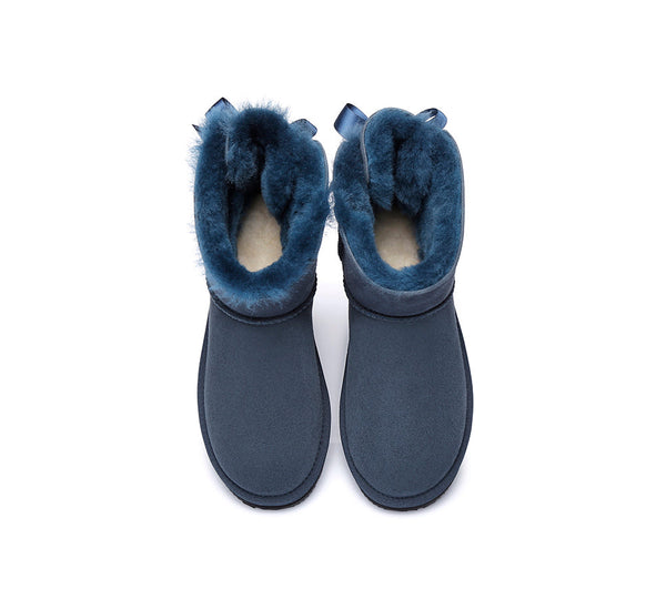 Urban UGG® UGG Boots Women Double faced Sheepskin Wool Mini Back Bow - UGG EXPRESS