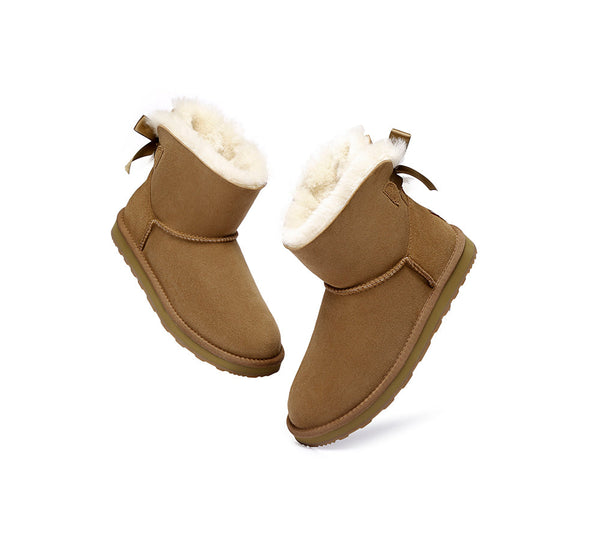 Urban UGG® UGG Boots Women Double faced Sheepskin Wool Mini Back Bow - UGG EXPRESS