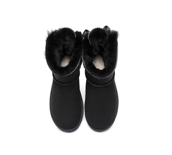Urban UGG® UGG Boots Women Double faced Sheepskin Wool Mini Back Bow - UGG EXPRESS