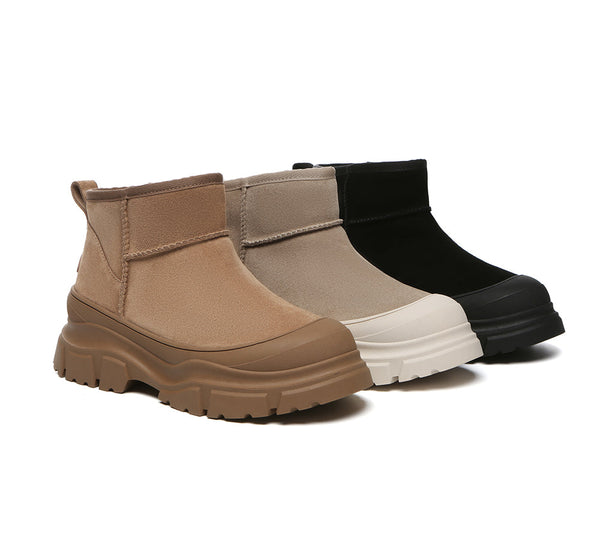 UGG Boots Sheepskin Wool Ankle Chunky Platform Mouni