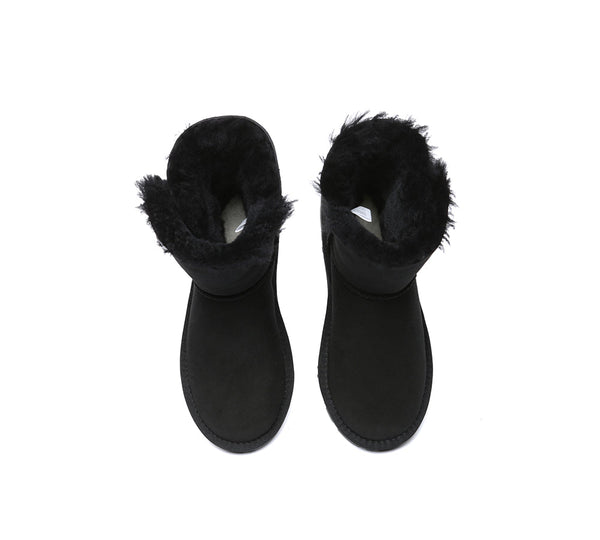 UGG EVERAU® UGG Boots Double Faced Sheepskin Wool Short Button - UGG EXPRESS