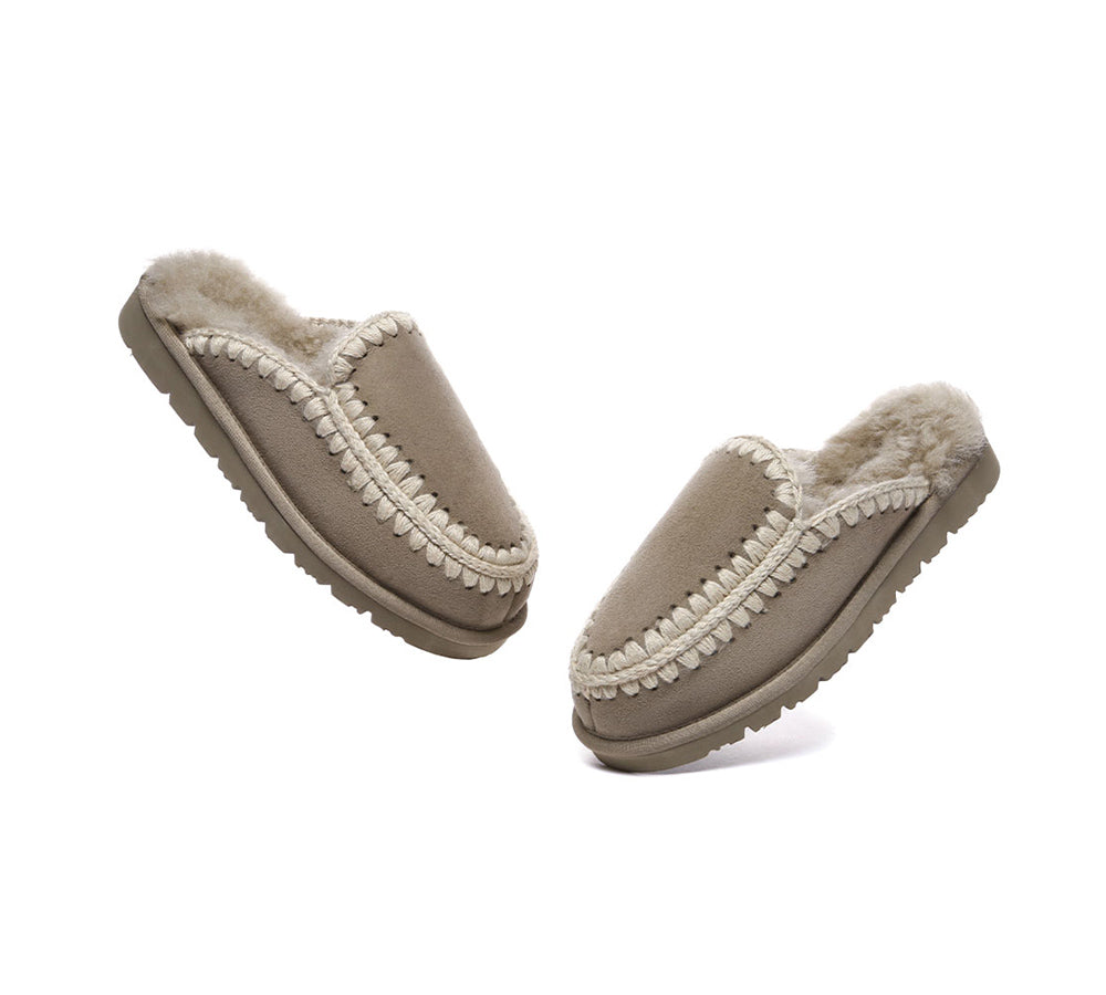UGG Slippers Women Sheepskin Wool Knitted Ankle Slippers Sophia Uggoutlet