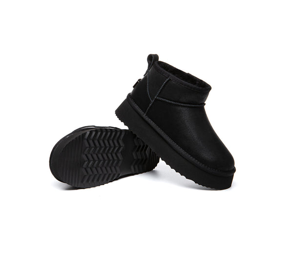 UGG EVERAU Boots Women Sheepskin Wool Ankle Platform Romi