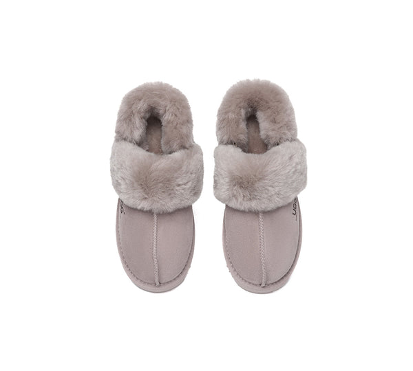 3-Way Style UGG Women Slippers Removable Wool Strap Slingback Muffin Fluffy