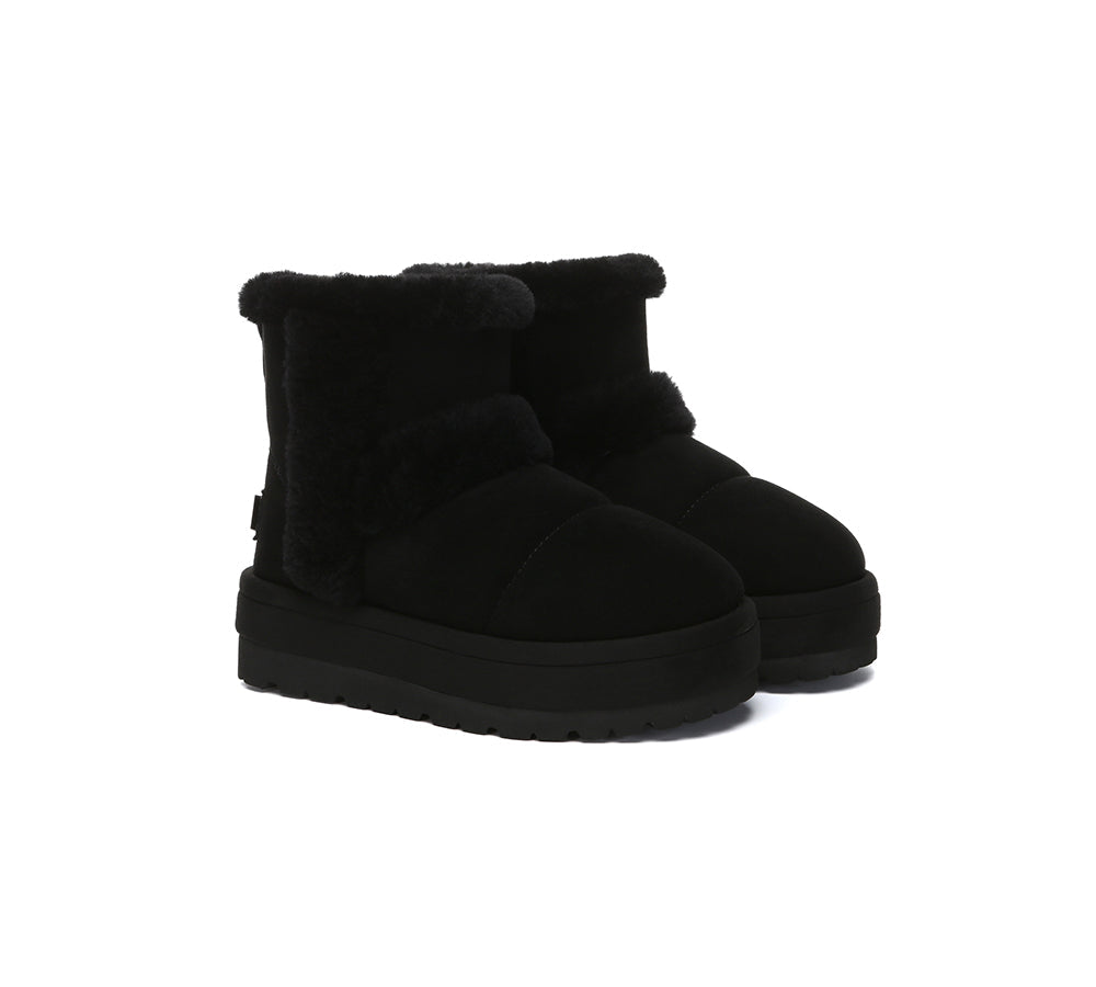 Odac Ugg Ridge Mini Boots Black UGG Womens Classic Short New