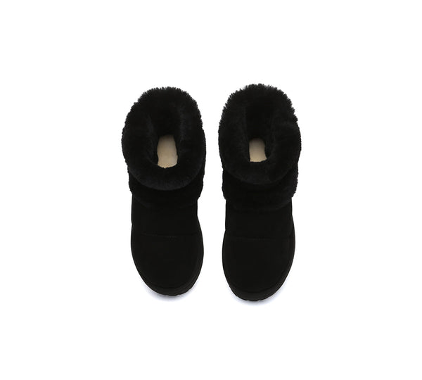 UGG Boots Women Sheepskin Wool Shearling Lined Ankle Platform Udelia