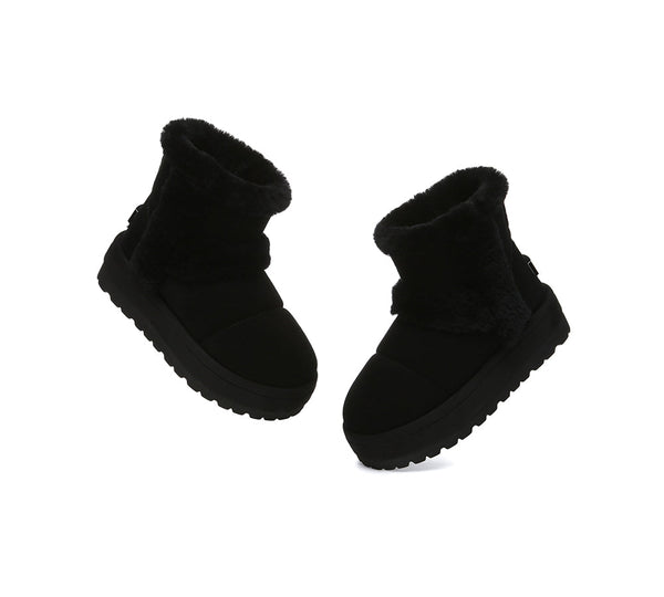 UGG Boots Women Sheepskin Wool Shearling Lined Ankle Platform Udelia