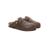 EVERAU® Men Leather Adjustable Buckled Straps Slip-on Flat Sandal Slides Brooklyn - UGG EXPRESS