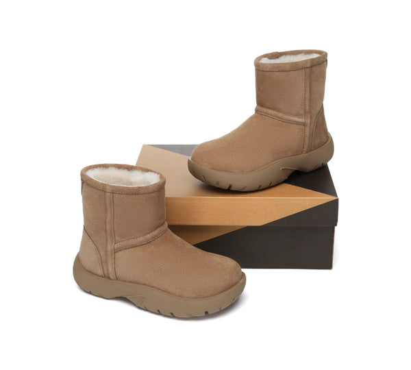 UGG Boots Sheepskin Wool Mid Calf Chunky Short Classic Salma