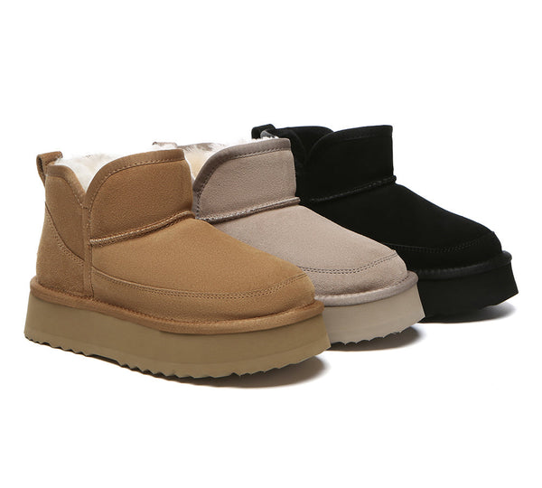 UGG Boots Sheepskin Wool Ankle Platform Vesper
