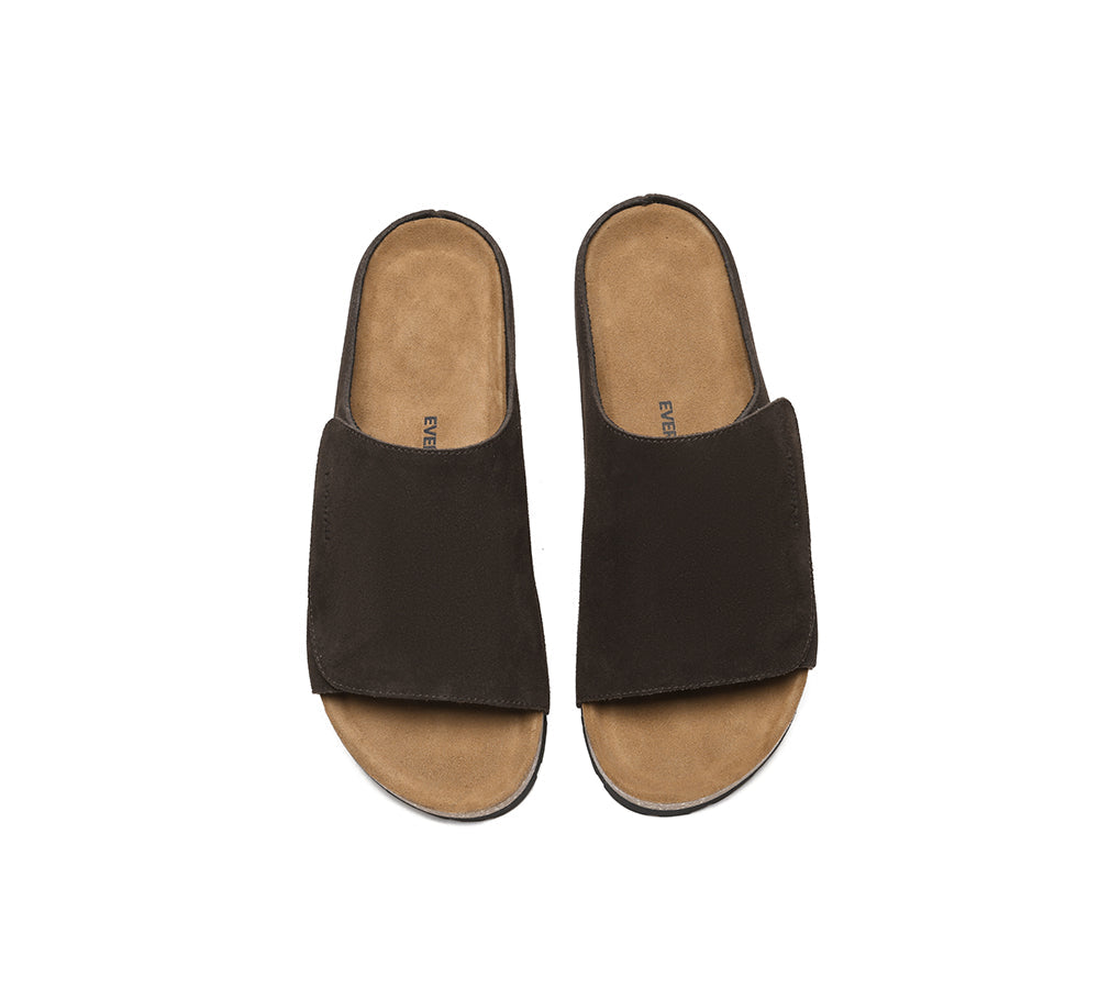 EVERAU?? Men Adjustable Embossed Slip-on Summer Slides Justice - UGG EXPRESS