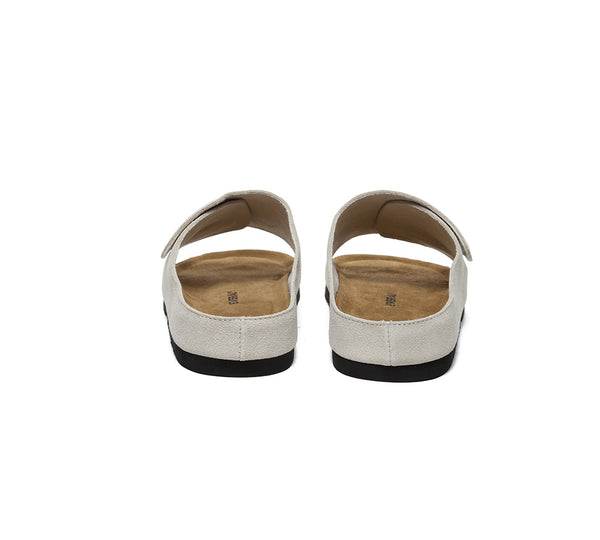 EVERAU?? Men Adjustable Embossed Slip-on Summer Slides Justice - UGG EXPRESS