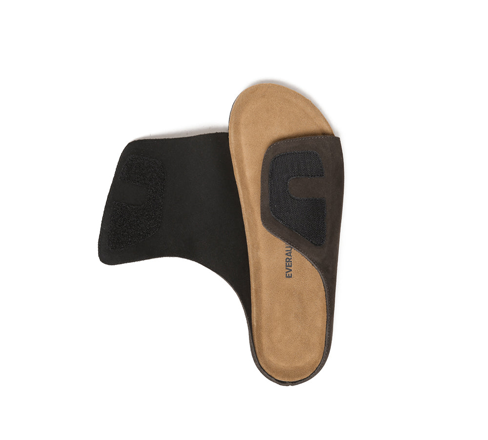 EVERAU?? Men Adjustable Embossed Slip-on Summer Slides Justice - UGG EXPRESS