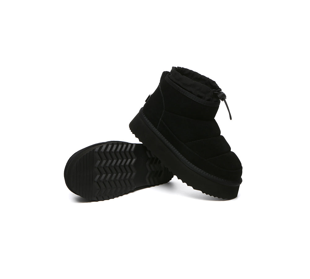 UGG EVERAU Picken Sheepskin Ankle Boots Women’s Platform Winter Style
