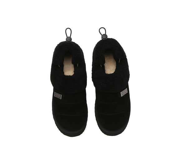 2-Way Style UGG Slippers Women Removable Wool Strap Drawstring Slingback Platform Paige