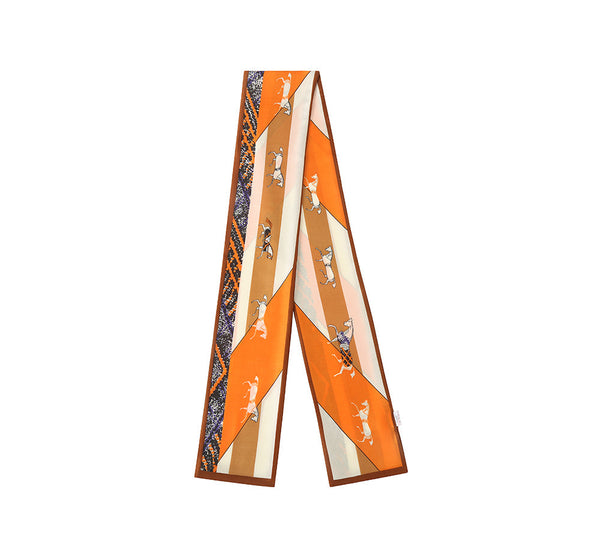 Accessories - Printed Long Rayon Silk Scarf Multiple Patterns And Colours
