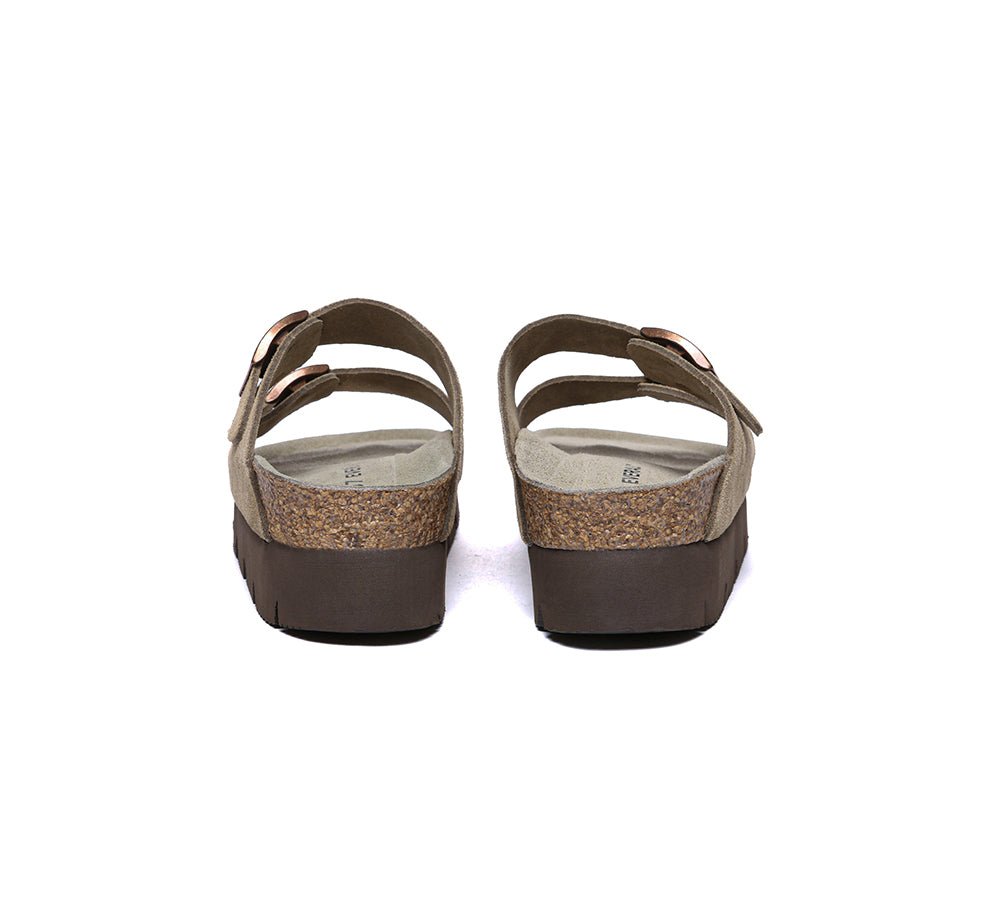 Adjustable Strap Embossed Slip - on Platform Summer Sandal Slides - Slides - Caribou - AU Ladies 4 / AU Men 2 / EU 35 - Uggoutlet