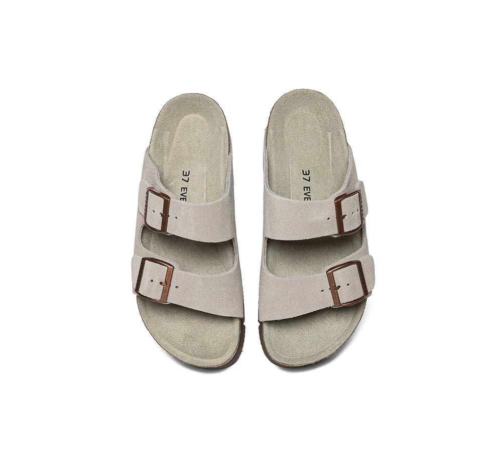 Adjustable Strap Embossed Slip - on Platform Summer Sandal Slides - Slides - Grey - AU Ladies 4 / AU Men 2 / EU 35 - Uggoutlet