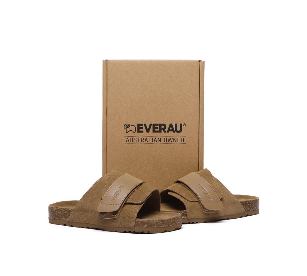 Adjustable Strap Embossed Slip - on Summer Sandal Slides Terrain - Slides - Chestnut - AU Ladies 4 / AU Men 2 / EU 35 - Uggoutlet