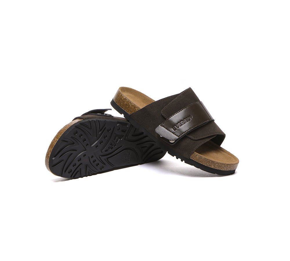 Adjustable Strap Embossed Slip - on Summer Sandal Slides Terrain - Slides - Chocolate - AU Ladies 4 / AU Men 2 / EU 35 - Uggoutlet