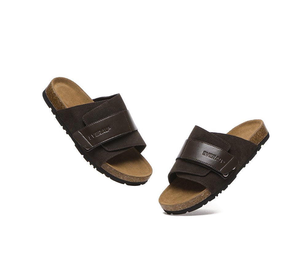 Adjustable Strap Embossed Slip - on Summer Sandal Slides Terrain - Slides - Chocolate - AU Ladies 4 / AU Men 2 / EU 35 - Uggoutlet