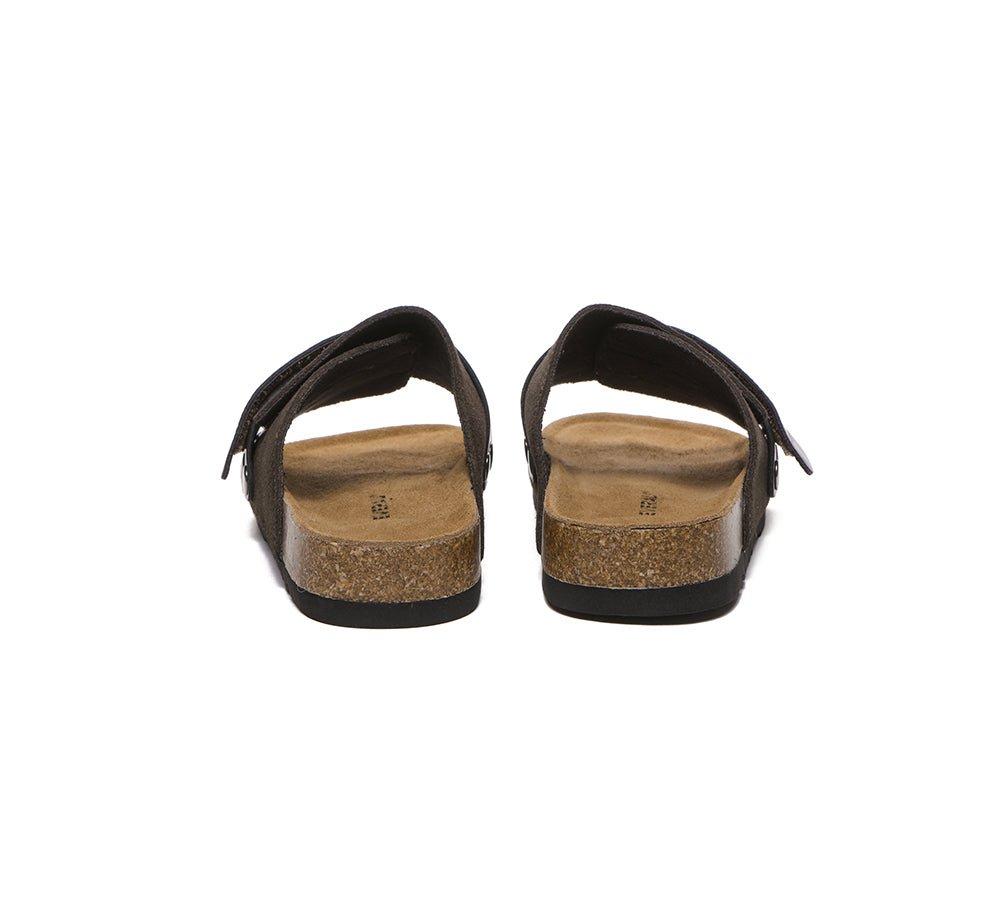 Adjustable Strap Embossed Slip - on Summer Sandal Slides Terrain - Slides - Chocolate - AU Ladies 4 / AU Men 2 / EU 35 - Uggoutlet