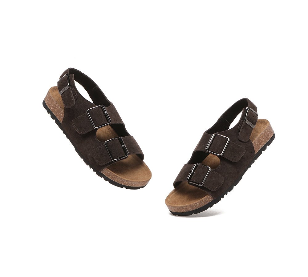 Adjustable Straps Embossed Slingback Summer Sandals Layne - Sandals - Chocolate - AU Ladies 4 / AU Men 2 / EU 35 - Uggoutlet
