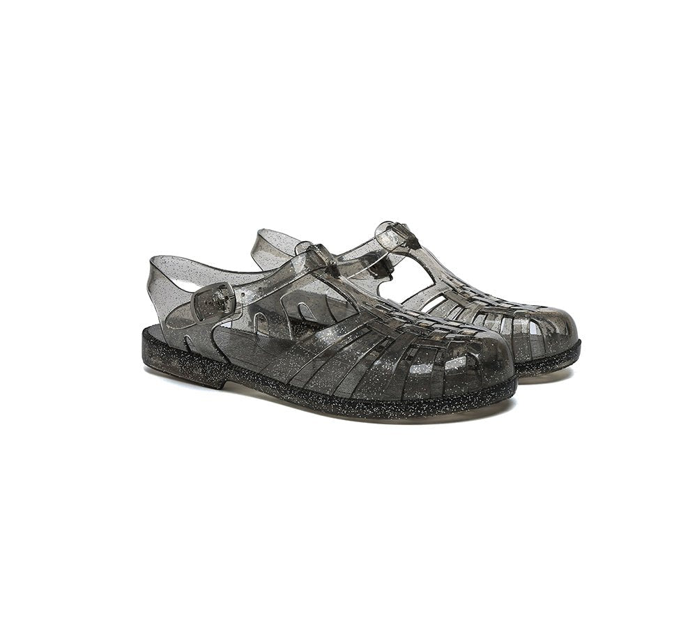 Adjustable Straps Slingback Summer Sandals Felicia - Sandals - Sparkling Black - AU Ladies 5 / AU Men 3 / EU 36 - Uggoutlet