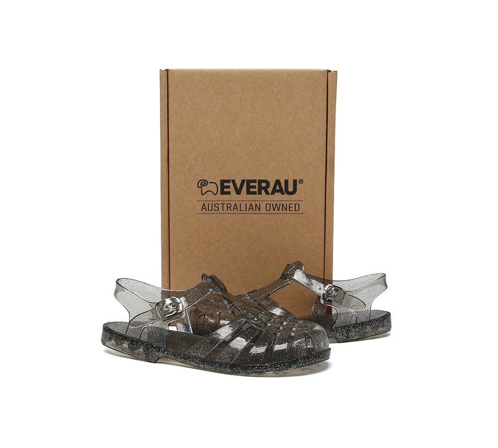 Adjustable Straps Slingback Summer Sandals Felicia - Sandals - Sparkling Black - AU Ladies 5 / AU Men 3 / EU 36 - Uggoutlet