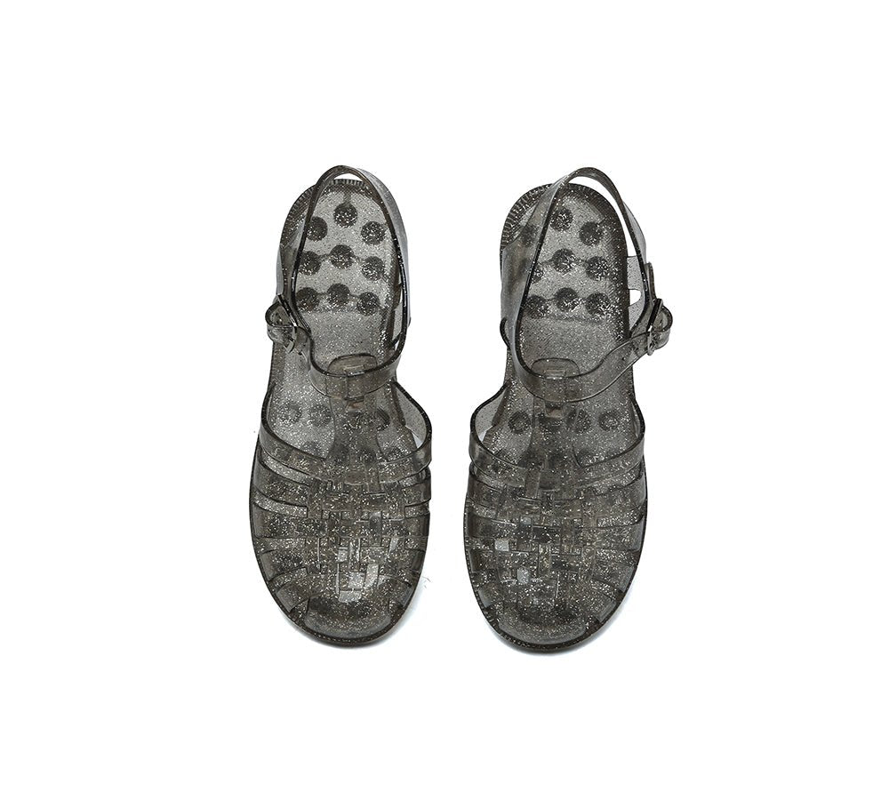 Adjustable Straps Slingback Summer Sandals Felicia - Sandals - Sparkling Black - AU Ladies 5 / AU Men 3 / EU 36 - Uggoutlet