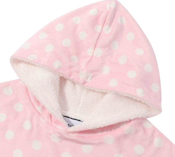Apparel - Reversible Hoodie Blanket Unisex Pink Polka Dot