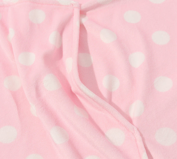 Apparel - Reversible Hoodie Blanket Unisex Pink Polka Dot