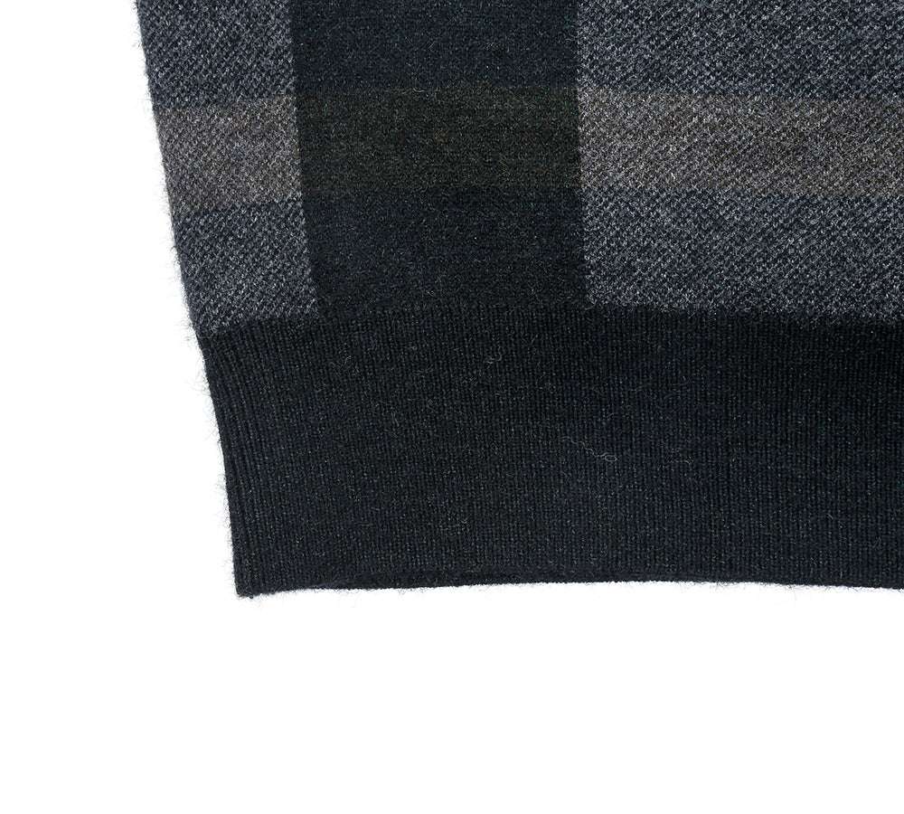 Apparel - TA Men Plaid Knitted Wool Vest Detachable Inner Fleece Lining