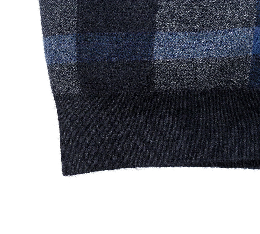 Apparel - TA Men Plaid Knitted Wool Vest Detachable Inner Fleece Lining