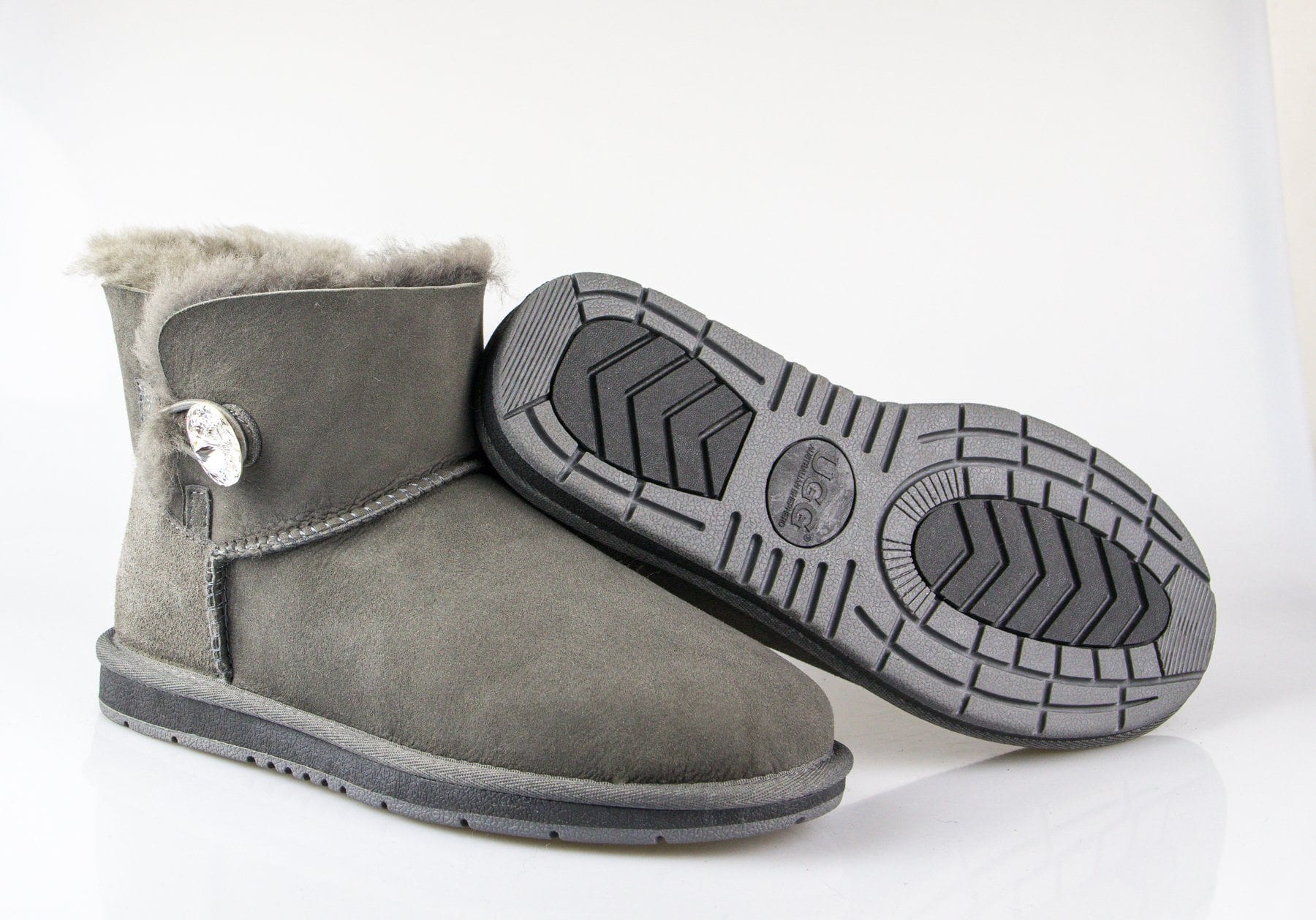 Boots - AS UGG Mini Button Boots With Crystal #15702- Clearance Sale (1321727623226)