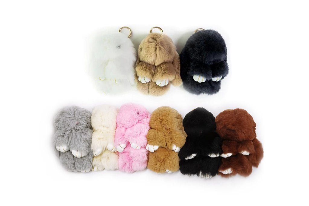 Cute Plush Bunny Keyrings - Accessories - Grey - One Size - Uggoutlet