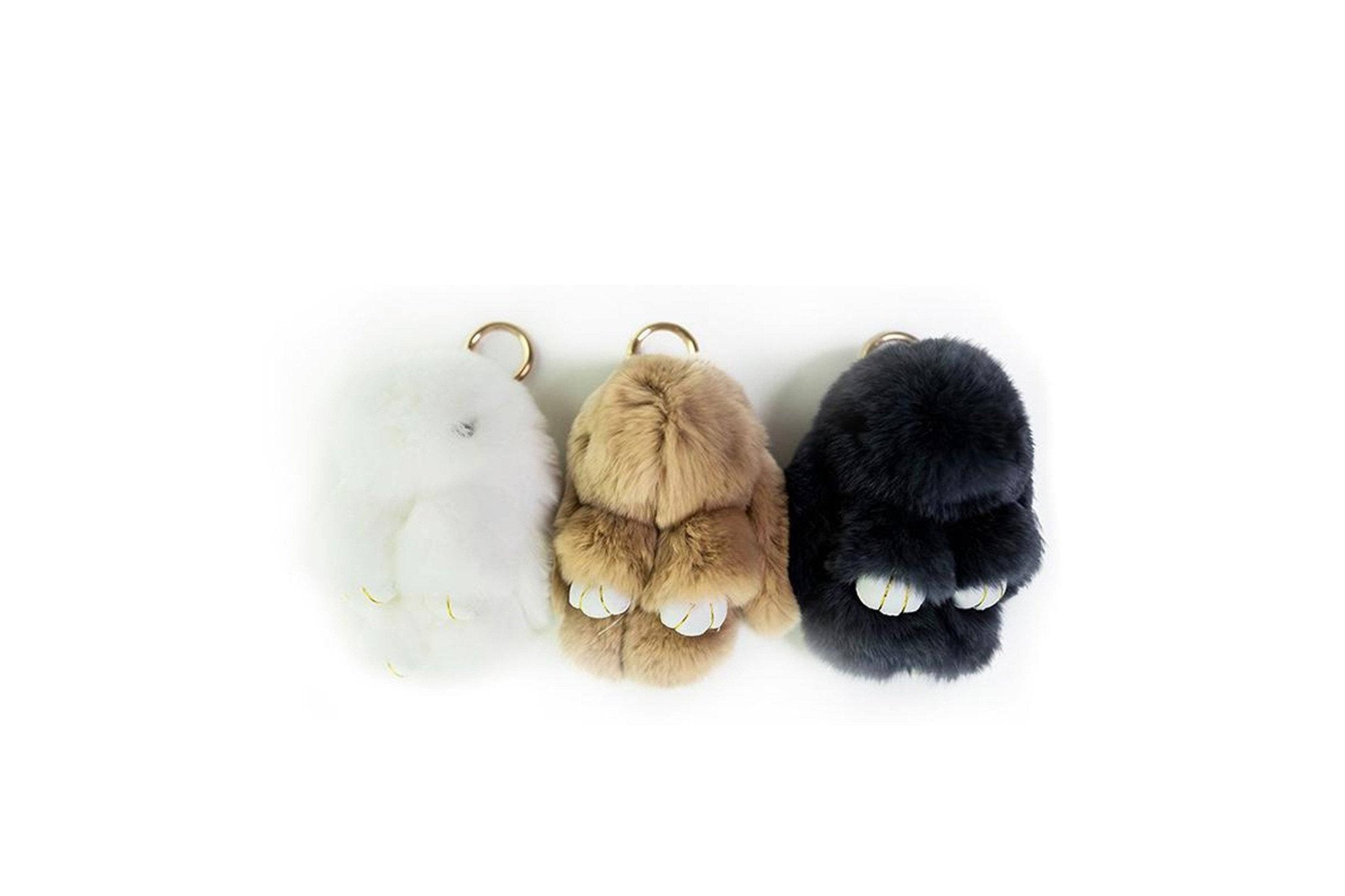 Cute Plush Bunny Keyrings - Accessories - Grey - One Size - Uggoutlet