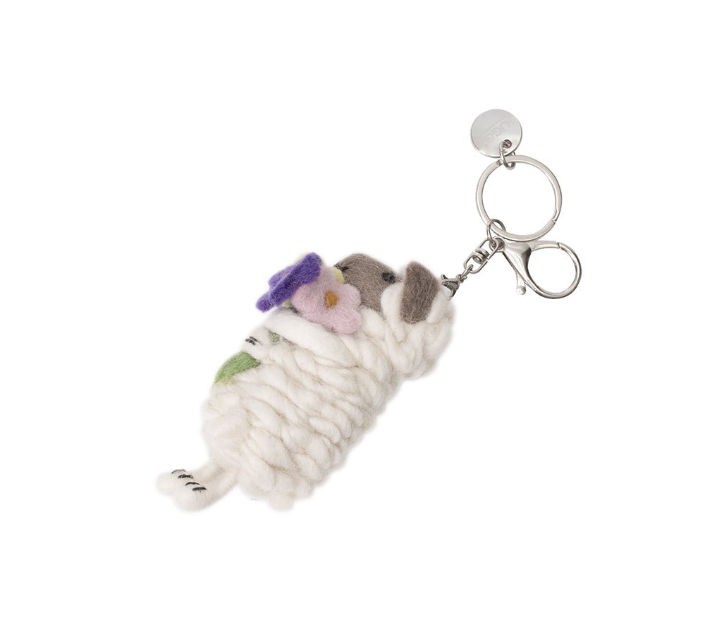 Cute Plush Wolly Keyring - keyring - Brown - One Size - Uggoutlet