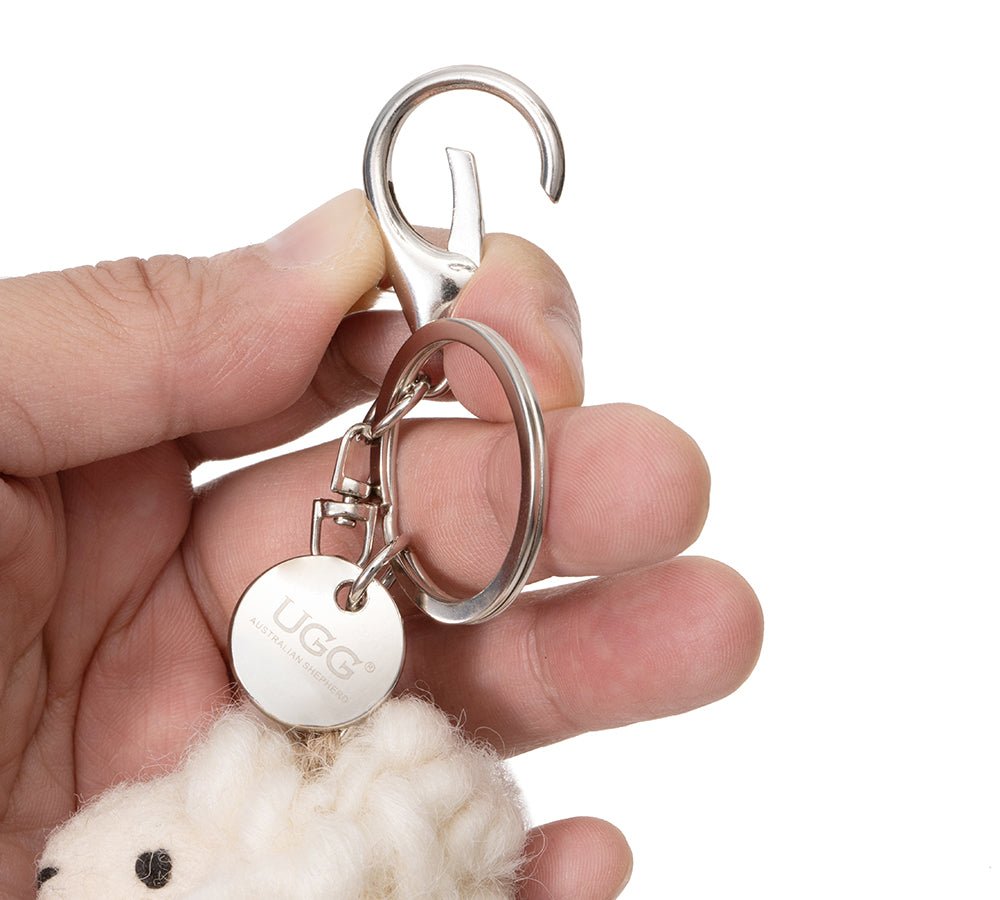Cute Plush Wolly Keyring - keyring - Cream - One Size - Uggoutlet