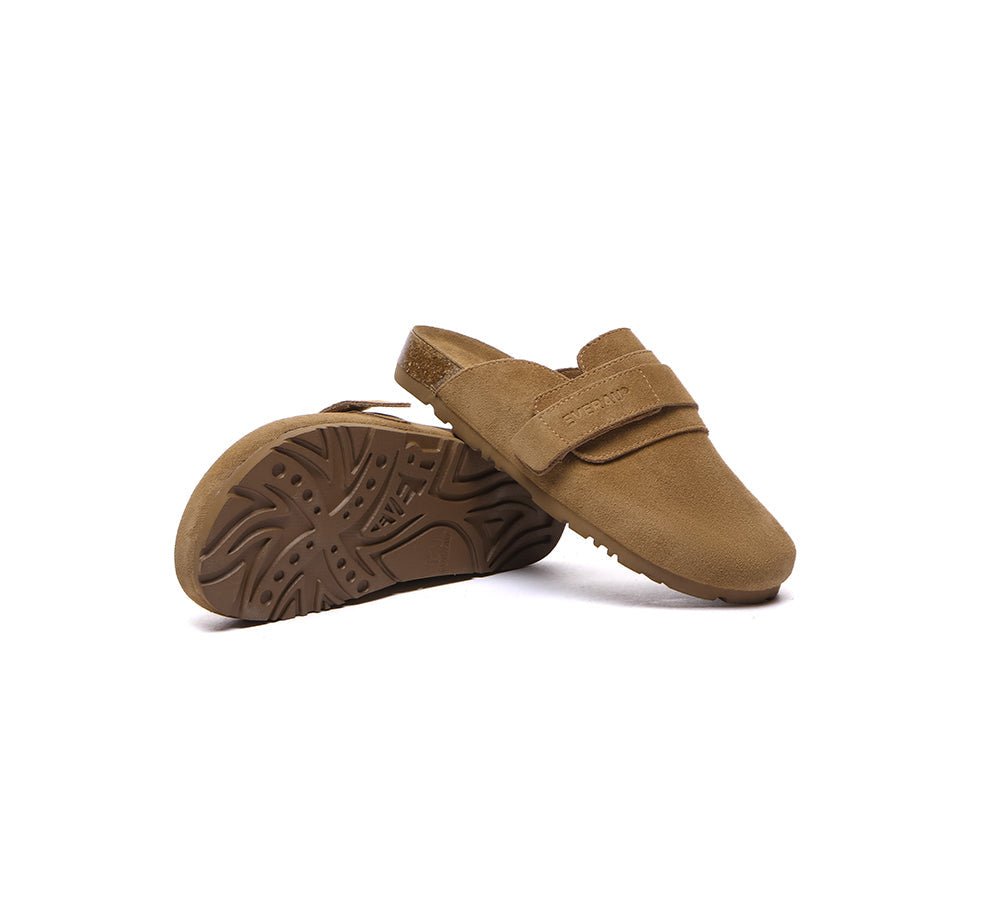 Double Adjustable Strap Embossed Slip - on Summer Flat Clog Slides Skyler - Slides - Chestnut - AU Ladies 4 / AU Men 2 / EU 35 - Uggoutlet