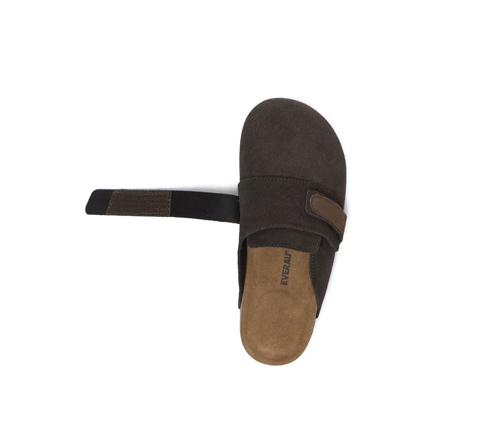 Double Adjustable Strap Embossed Slip - on Summer Flat Clog Slides Skyler - Slides - Chocolate - AU Ladies 4 / AU Men 2 / EU 35 - Uggoutlet
